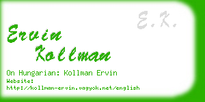 ervin kollman business card